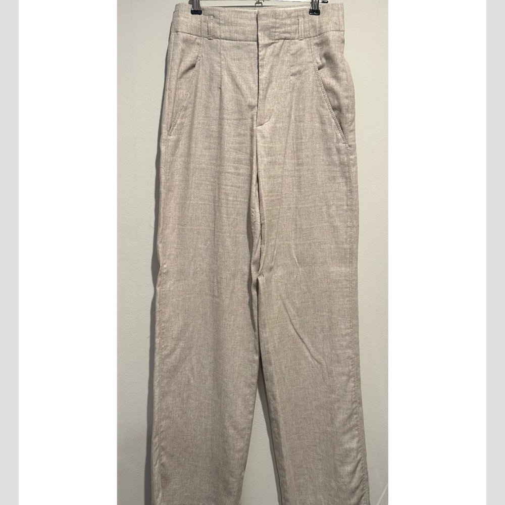 Beige linen trousers